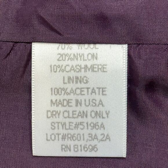Vintage 90s Norm Thompson Wool Cashmere Blend Blazer Jacket Womens Size 6 Purple - Picture 10 of 11